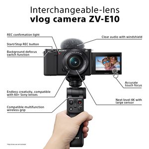 กล้องวีล็อกแบบมิเรอร์เลสพร้อมเลนส์ 16-50 มม. และบันทึกวิดีโอ 4K ระบบโฟกัสอัตโนมัติแบบ Eye AF หน้าจอพลิกได้สำหรับผู้สร้างคอนเทนต์ เซ็นเซอร์ APS-C - Product Image 5