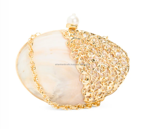 Haute qualité en laiton naturel nacre nuptiale soirée pochette pour femmes sac à main pour femmes vintage soirée sac à main - Product Image 6
