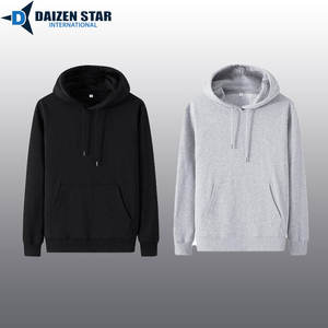 Sweat à capuche décontracté pour homme, hiver, 100% coton, écologique, respirant, coupe-vent, uni, logo personnalisé sur le devant, 300-500 grammes - Product Image 5