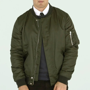 Hiver Sublimation Bomber Jacket Hommes Satin Crew Neck Zipper Satin Bomber Jackets Hommes Streetwear Nylon Bomber Jacket Hommes - Product Image 3