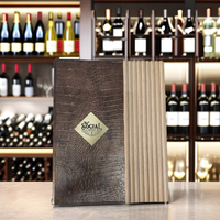 Porte-menu en cuir PU de haute qualité, durable, certifié ISO, avec logo nickelé personnalisé pour restaurant, hôtel, vin