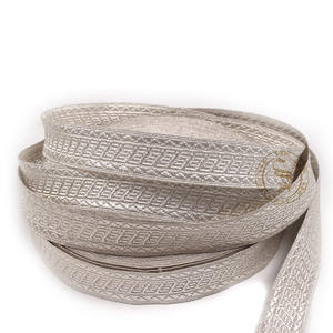 Trenza 12mm plata gris poliéster Mylar encaje plata ajuste para vestidos y uniformes de aviación para la venta - Product Image 5