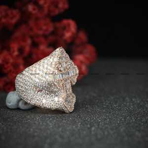 แหวนเพชรมอยส์ซอไนต์แบบดั้งเดิมของผู้ชายแหวนเงิน925ชุบโรสโกลด์ของขวัญสุดพิเศษสำหรับเพื่อนๆ - Product Image 3