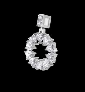 Pendentif et breloque en diamant Moissanite Ten Heart VVS Clarity en argent 925 avec or blanc 18 carats et placage de rhodium - Product Image 3