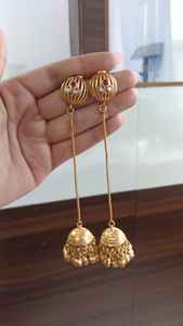 Pendientes Jhumki Tradicionales de Cachemira de Primera Calidad para Mujer, con Borlas, Detalles en Forma de Campana, Accesorio Étnico Indo-Occidental - Product Image 6