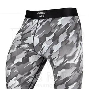 Mallas de entrenamiento para correr de algodón 100% delgadas de cintura alta para hombres mallas deportivas sublimadas con etiquetas privadas - Product Image 4