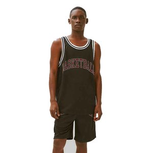 Men's Black <b>Mesh</b> Basketball Jersey With <b>Rhinestone</b> Lettering Sleeveless Tank <b>Top</b> Breathable Sportwear Regular Fit - Product Image 2