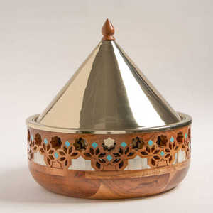 Porte-encens arabe classique, écologique, lavable au lave-vaisselle, en acier inoxydable et en bois, pour un usage domestique - Product Image 1