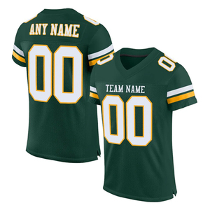 Camiseta de Fútbol Americano de Malla Transpirable de Alta Calidad - Logotipo Personalizado OEM - Ropa Deportiva con Cuello en V - Nombre y Número Personalizados - Product Image 3