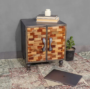 Mesita de noche pulida de alta calidad hecha a mano personalizada de madera maciza moderna y de lujo con muebles para el hogar de almacenamiento - Product Image 1