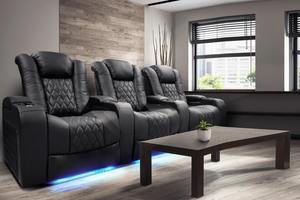 NOUVEAU Canapé de cinéma commercial en cuir italien, siège de théâtre confortable, fauteuil inclinable électrique, chargeur sans fil, lumières LED, hôtel - Product Image 3