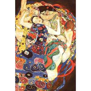 Affiche de style moderne Gustav Klimt, la Vierge sur toile avec cadre noir - Product Image 3