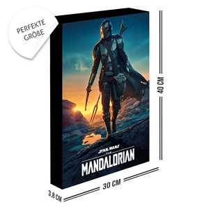 Le tableau sur toile lumineux The Mandalorian Nightfall avec cadre noir - Product Image 3