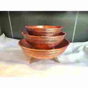 Tazón para mezclar de cobre de alta calidad de Venta caliente con soporte Calidad de exportación de metal pulido para la preparación de huevos para acampar - Product Image 1