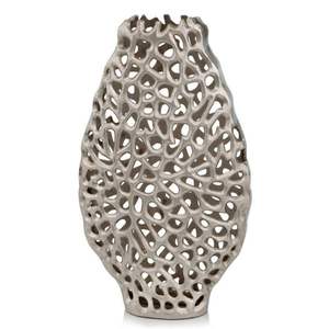 Vase en métal doré de luxe, pot à fleurs ajouré, centre de table abstrait moderne pour salon, table de mariage, vases floraux - Product Image 4