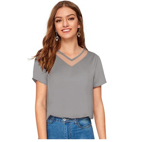 Boutique India exclusiva de moda Ropa occidental Tops de punto de color melocotón Ropa regular cómoda para Tops cortos de estilo formal - Product Image 1