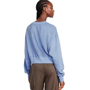Femmes respirant goutte épaule pleine à manches longues coupe ample sur la taille haut court printemps automne 2025 polaire sweats courts - Product Image 3