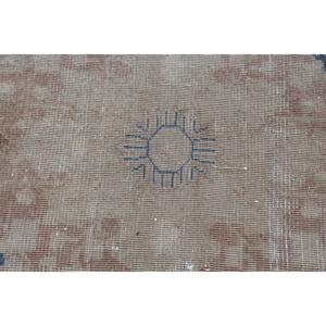 9.8x13.6 ft Vintage Turkish Rug, Oversize Rug, <b>Brown</b> Blue Floral <b>Wool</b> Rug - Product Image 5