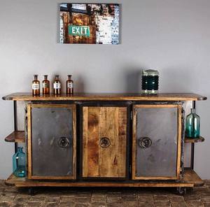 Elegant Modern Luxury Solid Wood Sideboard <b>Cabinet</b> Industrial Design Extendable for Home Use Farmhouse Living Room <b>Bathroom</b> Hall - Product Image 5