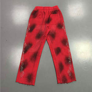 Pantalones ajustados para hombre de Venta caliente con detalle de diamantes de imitación ropa informal cómoda patrón recto de moda al por mayor - Product Image 2