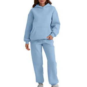 Nouveauté Vêtements de Jogging Design Survêtement de Rue pour Femmes Survêtement Extérieur en Coton Baggy 2 Pièces pour Femmes - Product Image 1
