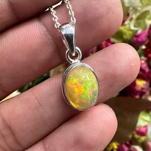 Joyería de piedras preciosas de ópalo para mujer, joyería colgante de estilo bohemio de Plata de Ley 925, colgante hecho a mano de tendencia, Regalo para mamá - Product Image 2