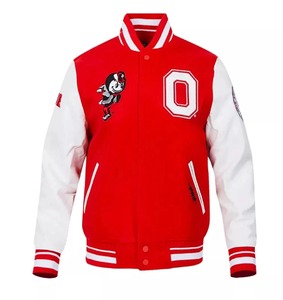 Chaqueta Universitaria Clásica de Lana con Mangas de Cuero, Tejido de Alta Calidad, Se Aceptan Pedidos al por Mayor - Product Image 3