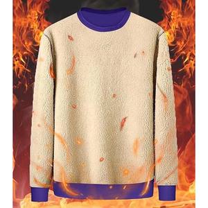 Suéter de Invierno para Hombre, Estampado, de Algodón, Corte Regular, Cálido, Básico, Forrado de Felpa, Cortavientos - Product Image 3