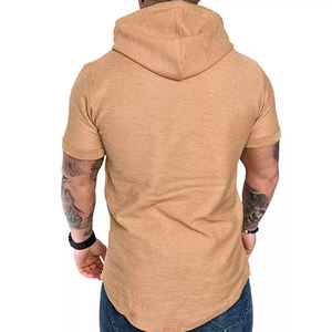 Wholesale 100% Cotton <b>Men's</b> Half Sleeve <b>Hoodies</b>, Solid Winter Sweatshirt In Different Color Breathable Hood - Product Image 3