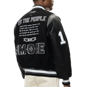 Best Supplier Bulk Quantity Men's Varsity Jacket Professionally Manufactured Street Style <b>Canvas</b> Stand Collar Front Waterproof - Product Image 3