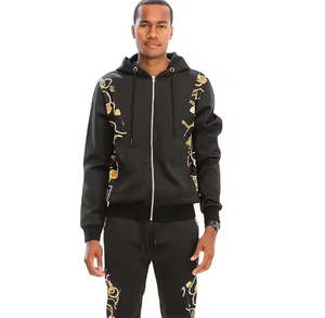 Chándal de poliéster con cremallera transpirable cómodo de alta calidad, cortavientos para hombre con logotipo personalizado para invierno, OEM personalizable - Product Image 2