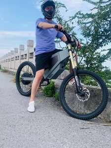 จักรยานเสือภูเขาไฟฟ้า ENDU-RO มอเตอร์ดุมล้อหลัง 5000W สีเทา แบตเตอรี่ลิเธียม 72V 80 กม./ชม. โครงอะลูมิเนียมอัลลอยด์ ใหม่เอี่ยม - Product Image 4