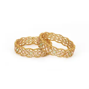 Antik klasik Mintpink taş bilezik 212891 altın kaplama ile moda mücevherat ihracatçı hindistan