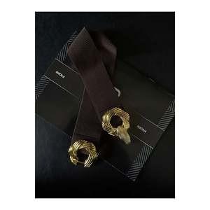 Ceinture élastique pour femme avec boucle dorée, ceinture pour veste, ceinture pour chemise, ceinture pour robe - Marron - Product Image 3