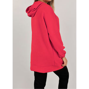 Venta al por mayor de calidad superior último diseño transpirable secado 100% algodón pulóver Sudadera con capucha para mujer largo impreso Sudadera con capucha para mujer - Product Image 2