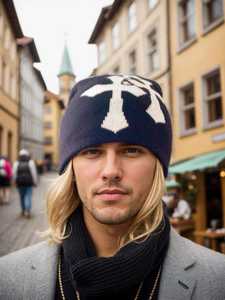 Kivotech Gorros Sombrero Cross Graphics Hombres Mujeres Jacquard Sombrero Punk Color sólido Sombrero Deportes al aire libre Tendencia Beanie Stretch cap - Product Image 3