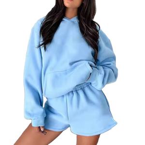 Conjunto Casual de Dos Piezas para Mujer, Top Corto y Pantalones Cortos de Ciclismo, 100% Algodón, Estilo Urbano, Ecológico, Transpirable - Product Image 1