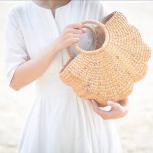 Customization Accept <b>Handbag</b> Bags for Women Girls <b>Handbags</b> Female Water Hyacinth Bag with Removable Fabric Liner - Product Image 6