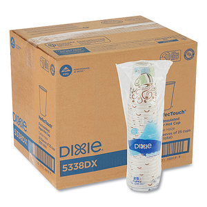 Gobelets en papier Dixie PerfecTouch 8 oz, motif Coffee Haze, 25 par manchon, 20 manchons par carton, 500 gobelets, 5338DX - Product Image 4