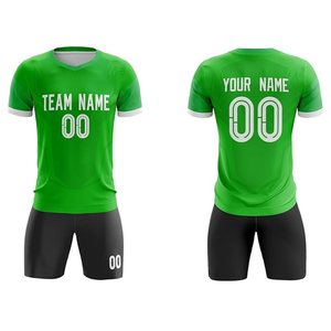 ชุดเครื่องแบบทีมฟุตบอลกางเกงขาสั้นสีแบบไล่ระดับสีชุดเล่นฟุตบอลแบบแห้งเร็วชุดเล่นฟุตบอลพิมพ์ซับลิเมชันเต็มรูปแบบโลโก้ได้ตามต้องการ - Product Image 1