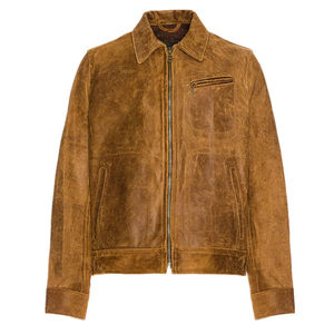 Hombres venta al por mayor 2025 cierre de cremallera frontal pecho cremallera bolsillo chaqueta botón duradero barril puños sin forro chaqueta áspera para hombres - Product Image 6