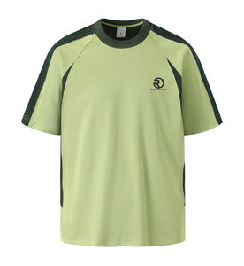 Camiseta antimicrobiana de cuello redondo con paneles de algodón de secado rápido Cool-Tech de 240 gramos, camiseta informal de manga corta de dos tonos para hombre - Product Image 6