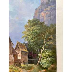 Pintura al Óleo Hecha a Mano de 36x24 Pulgadas, 100% Pintada a Mano, Paisaje Clásico de Campo con Casa en la Colina, Base de Lienzo - Product Image 5