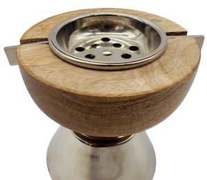 Quemador de Incienso de Madera Artesanal con Cuenco de Metal, Base de Pedestal Plateada, Porta Incienso, Decoración del Hogar, Regalo, Estilo de Medio Oriente - Product Image 3