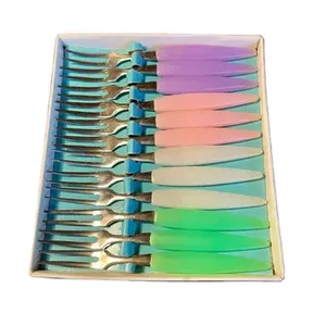 Ensemble de couverts de table de restaurant en acier inoxydable, fourchette, couverts avec un design moderne et des couleurs personnalisées pour les hôtels - Product Image 1