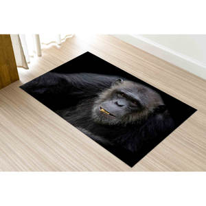 Tapis imprimé avec portrait de chimpanzé : tapis antidérapant pour salon, tapis en velours - Product Image 5
