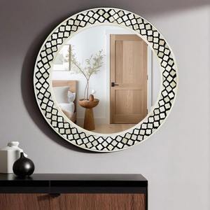 Marco de Espejo de Pared de Mosaico de Vidrio, Hecho a Mano, Ecológico, Diseño Industrial Moderno para Decoración de Bodas Costeras, Baños y Salas de Estar - Product Image 3