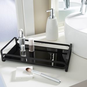 Elegante bandeja redonda azul marino para servir con detalles dorados, decoración elegante para el hogar y servicio de aperitivos - Product Image 6