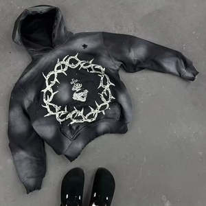 Wholesale Custom Design High Quality Men Thick Winter <b>Cropped</b> Pullover <b>Hoodie</b> and Full <b>Zip</b> <b>up</b> Men's Hoodies & Sweatshirts - Product Image 2