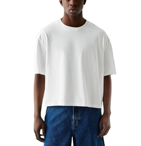 T-shirts tricotés pour hommes, nouvelle mode, personnalisés, en bambou/coton, anti-plis, respirants, coupe classique, grammage lourd, avec impression numérique - Product Image 1